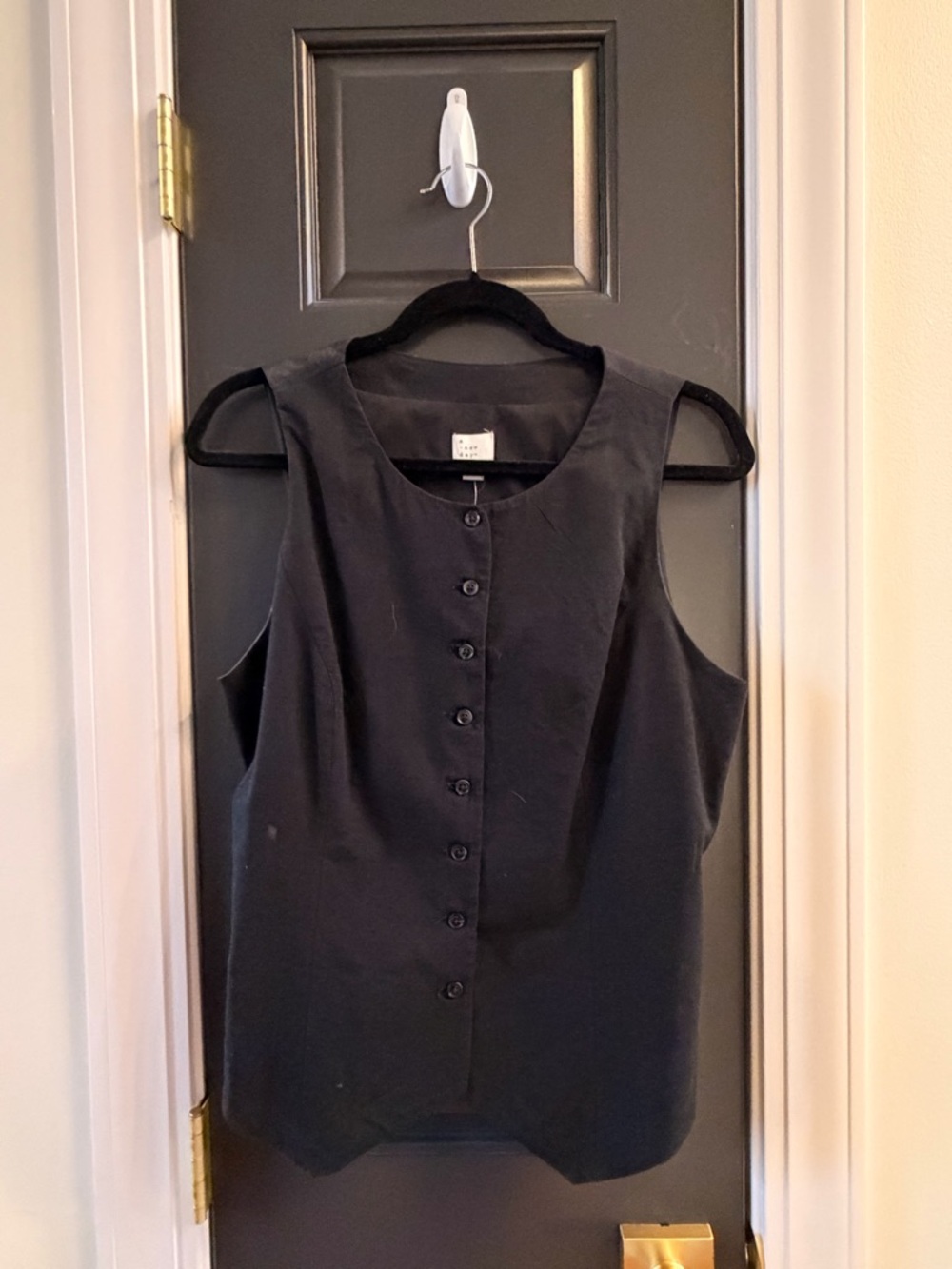 a new day Black Sleeveless Button-Front Blouse